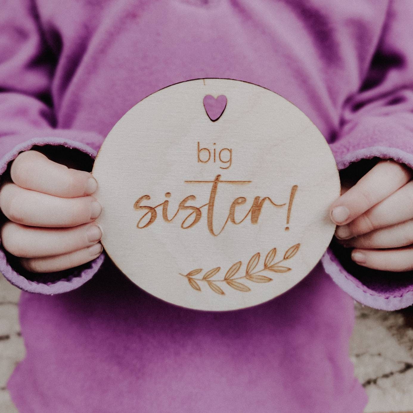 Big sister, brother wooden disc