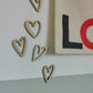 Wooden hand drawn heart decals