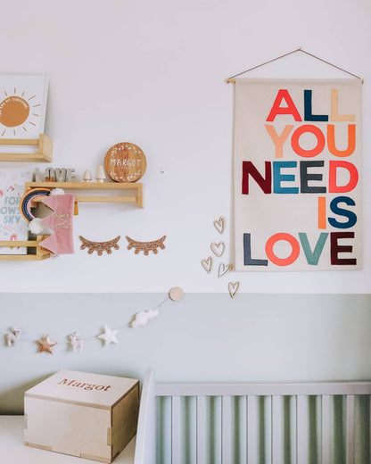 Wooden hand drawn heart decals