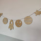 Space wooden garland