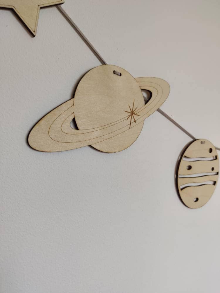 Space wooden garland