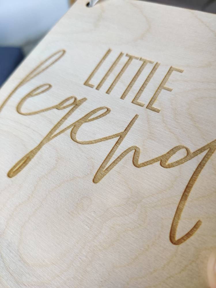 Little legend wooden hanging pennant flag