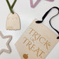 Halloween trick or treat wooden hanging pennant flag