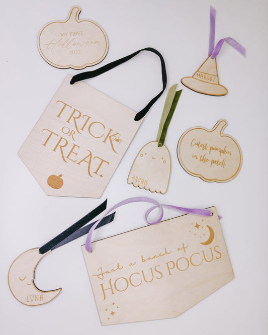 Personalised Halloween name tag
