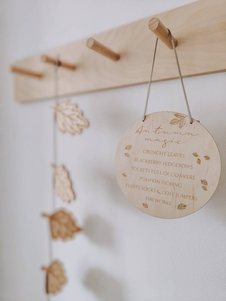 Personalised Autumn magic hanging plaque