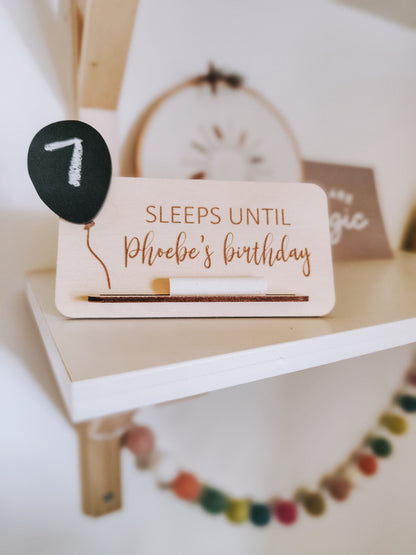 Custom countdown to birthday board