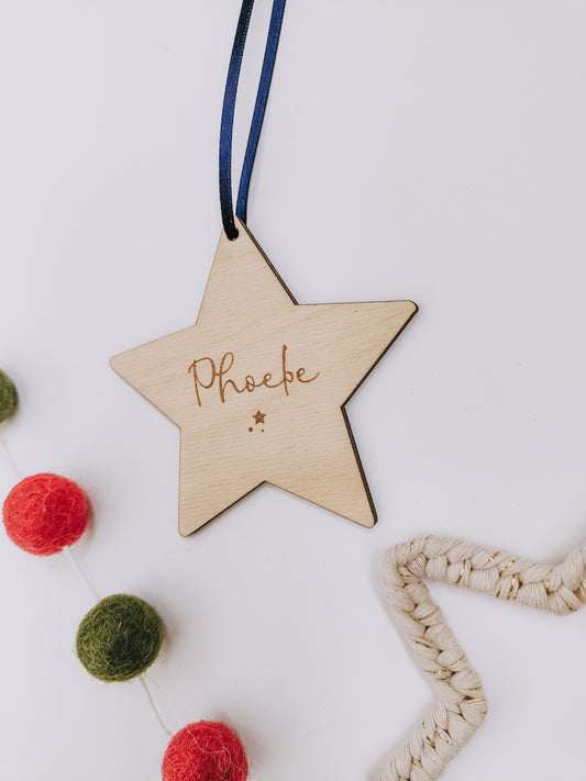 Personalised star Christmas decoration