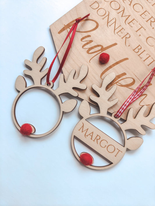 Personalised Rudolph bauble