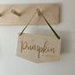 Pumpkin Wishes wooden hanging pennant flag