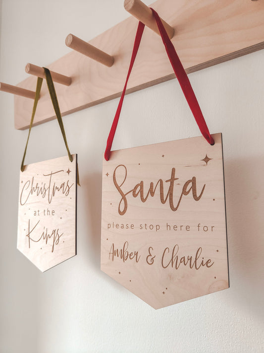 Santa stop here sign