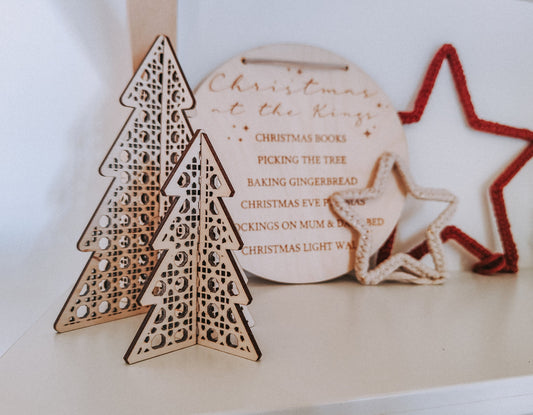 Personalised Christmas traditions wooden hanging