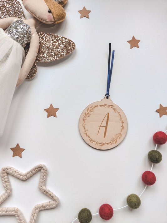 Personalised initial Christmas bauble