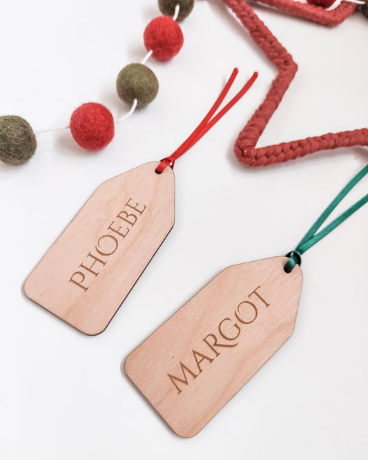Personalised wooden gift tags