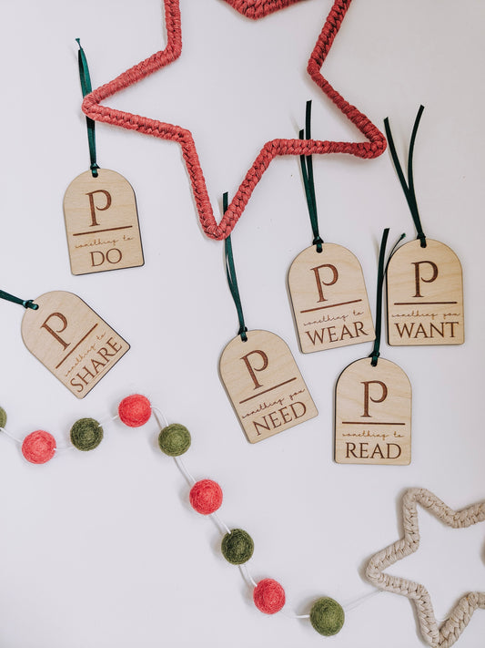 Personalised 'Something To' wooden mindful gifting tags
