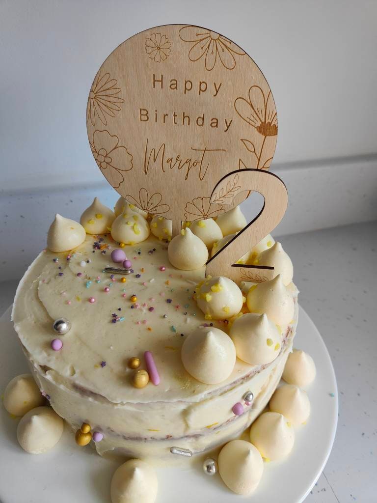 Wooden number cake topper