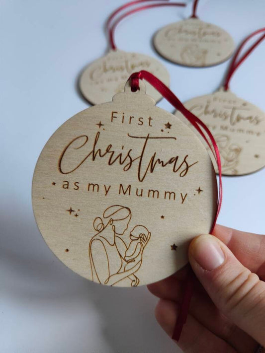 First Christmas as a mummy bauble