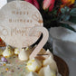 Wooden number cake topper