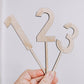 Wooden number cake topper