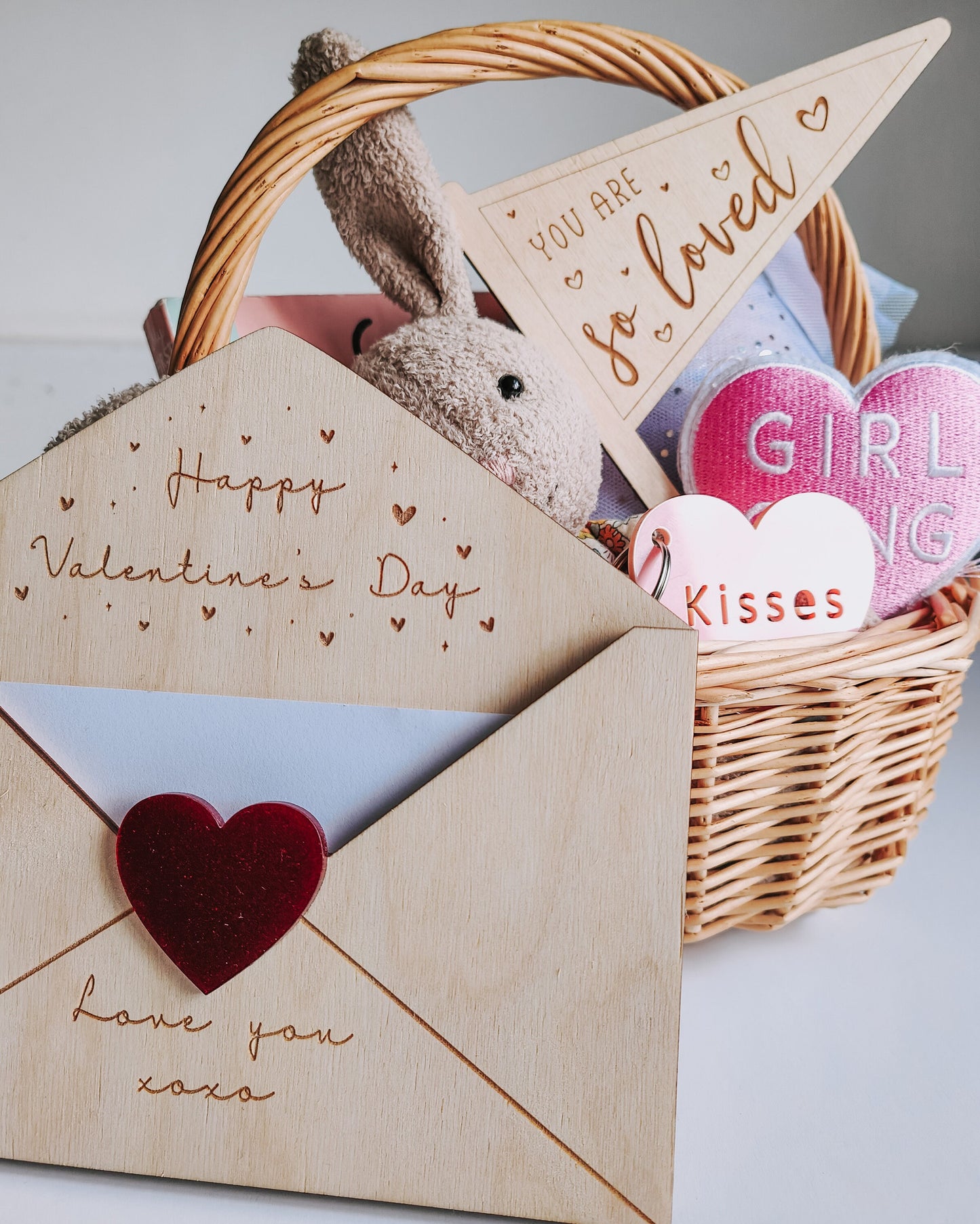Valentine's wooden flag