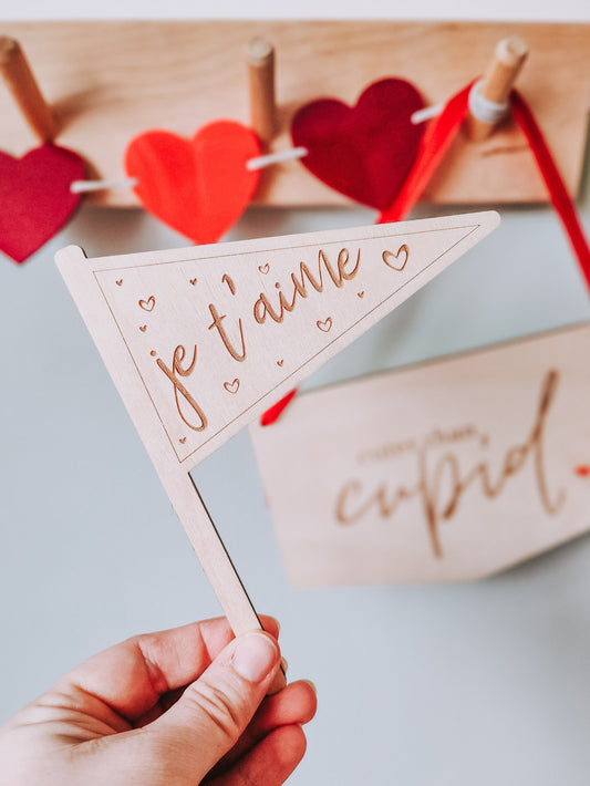 Valentine's wooden flag