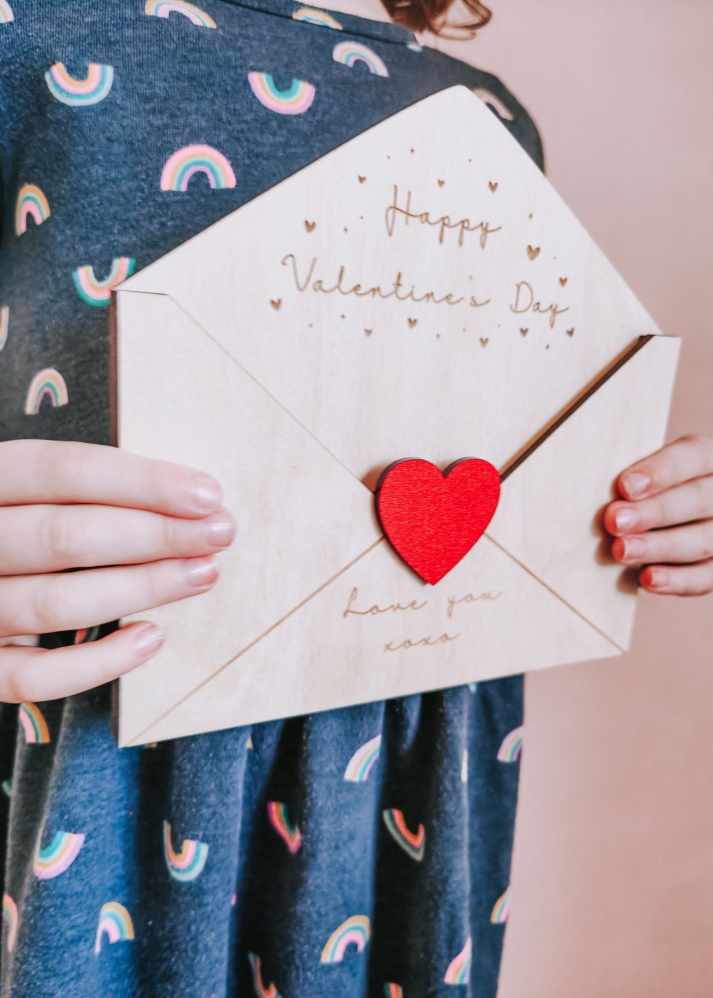 Valentine's love letter wooden envelope
