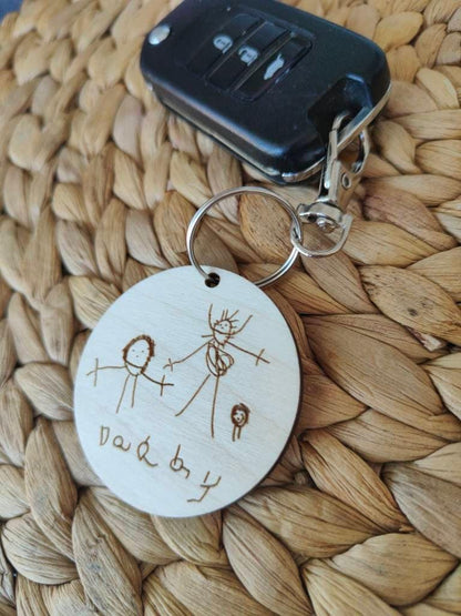 Child's drawing keyring