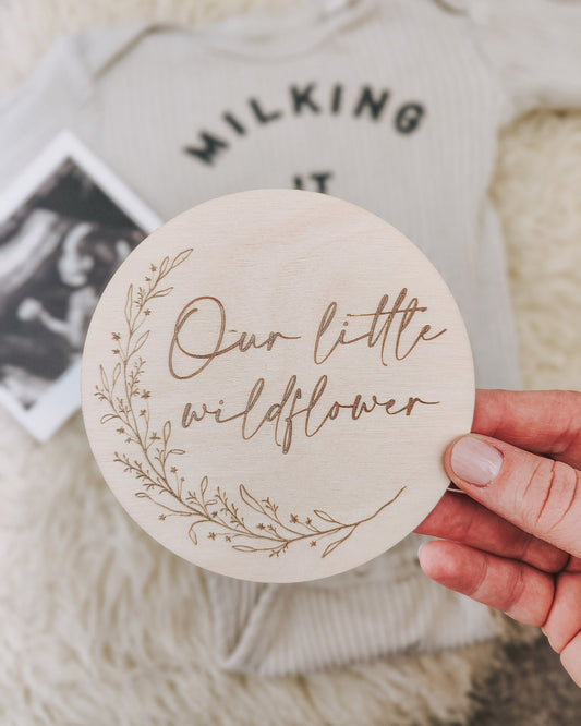 Wildflower wooden disc