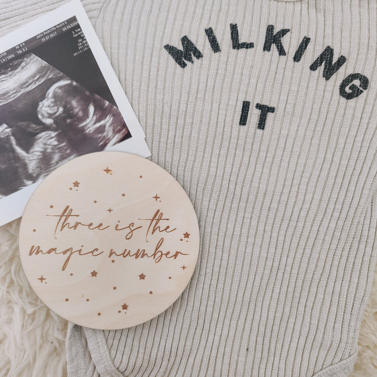 Three is the magic number wooden disc