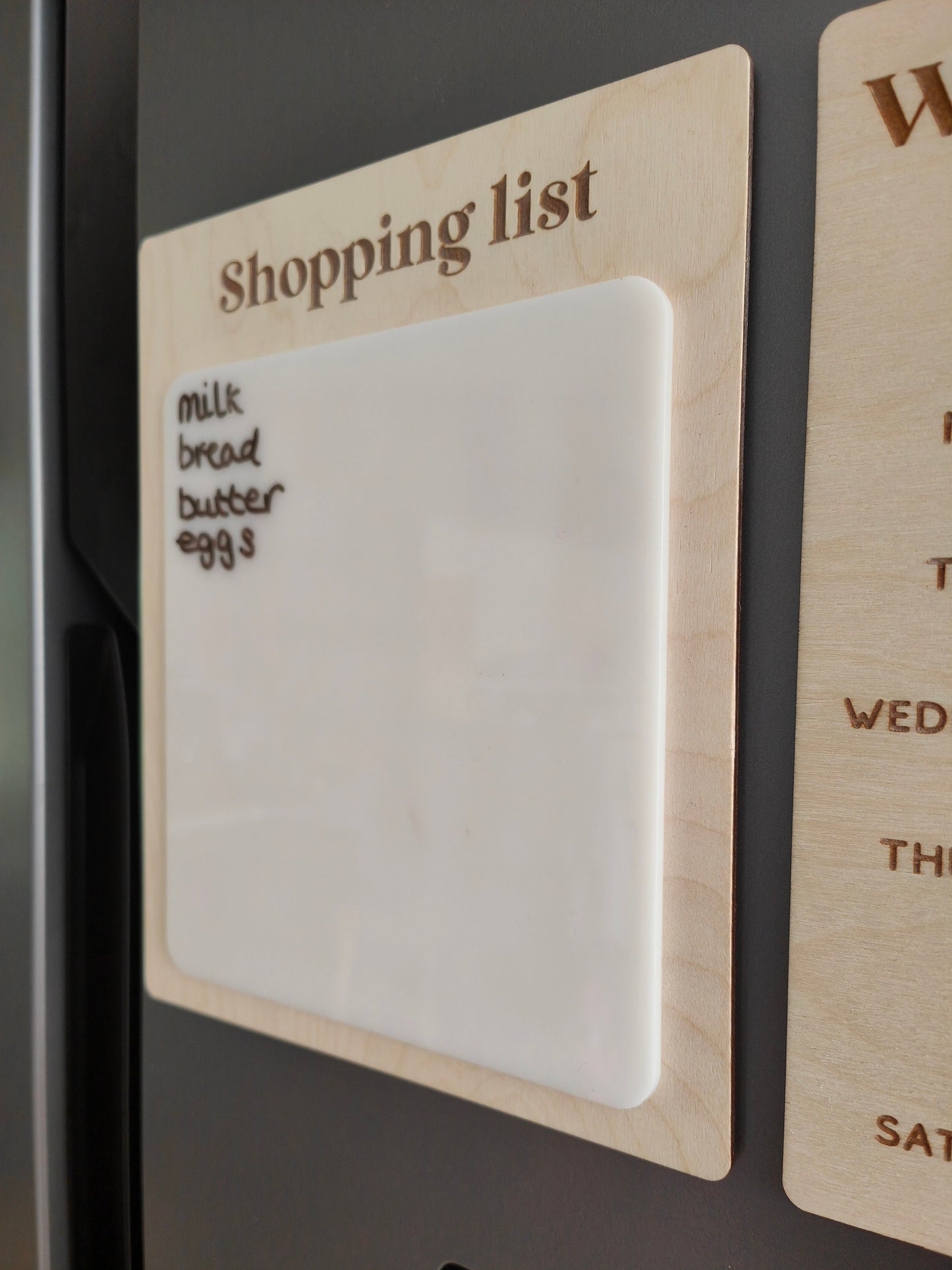 Dry erase shopping list