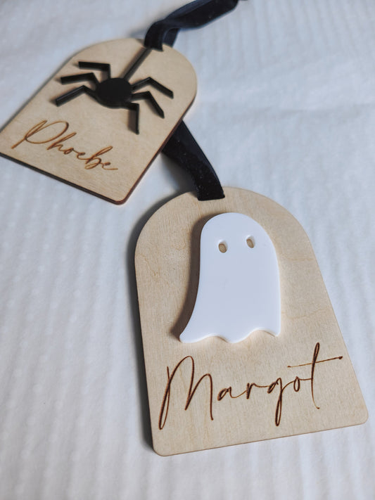 Personalised Halloween Boo basket tag