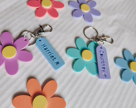 Personalised flower keyring