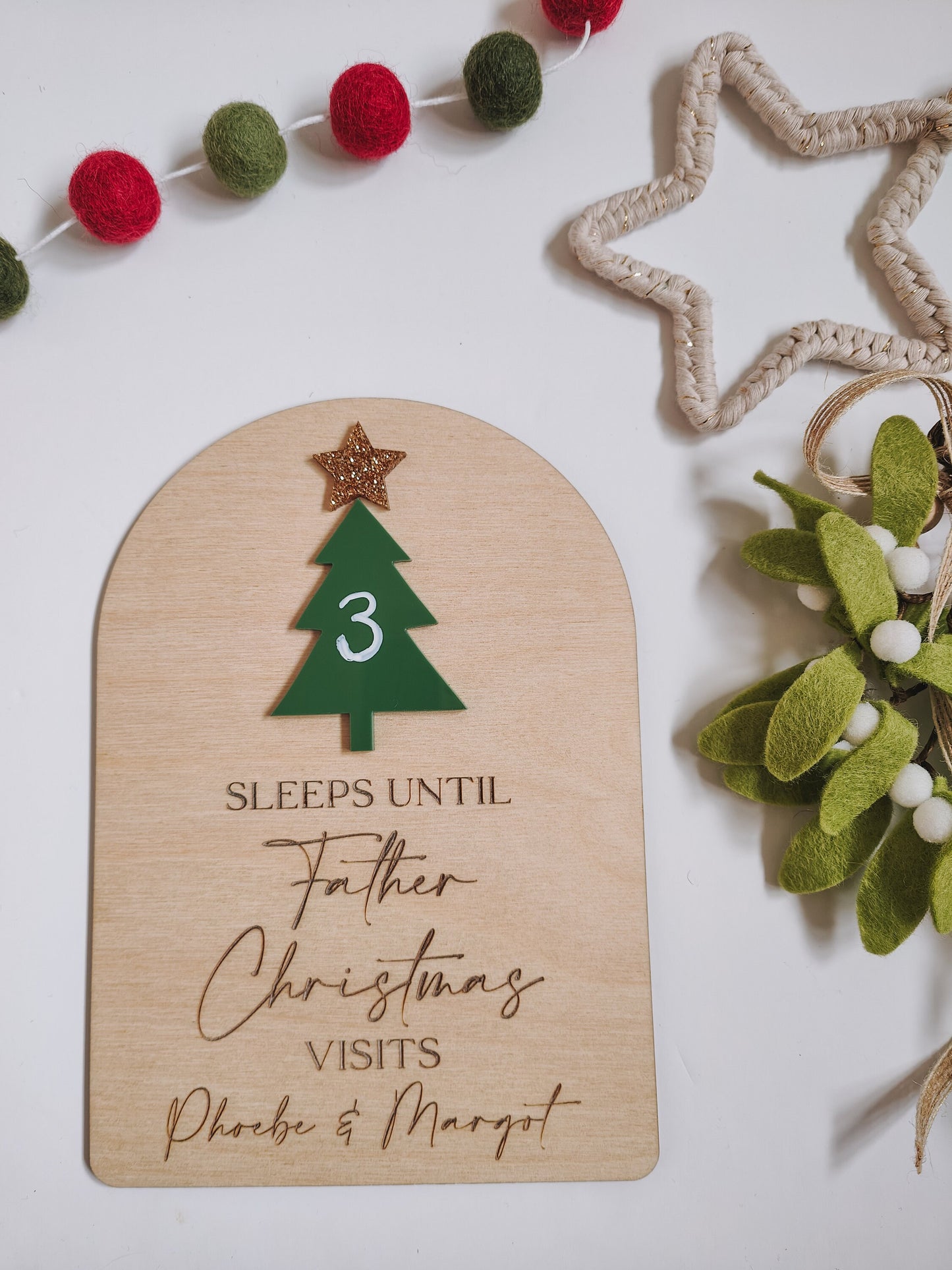 Personalised countdown to Christmas