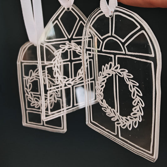 Christmas acrylic window tree decorations