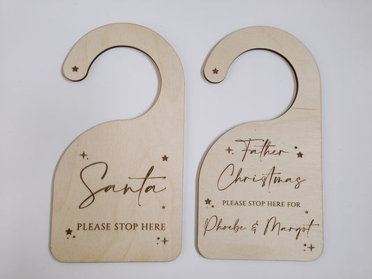 Father Christmas stop here door hanger