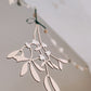 Hanging wooden mistletoe sprig