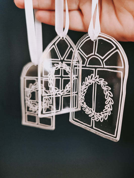 Christmas acrylic window tree decorations