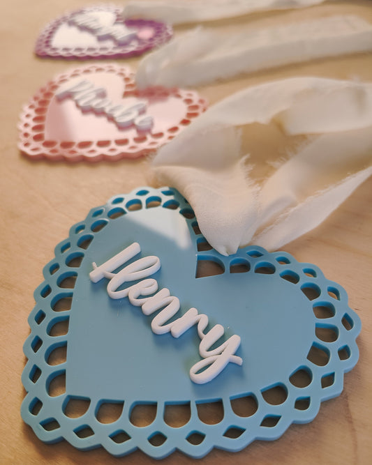 Personalised Valentines basket name tag