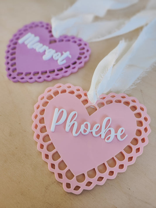 Personalised Valentines basket name tag