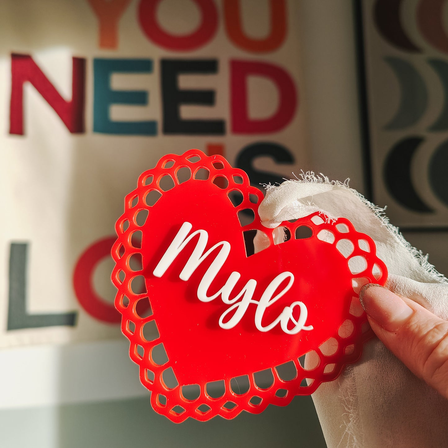 Personalised Valentines basket name tag