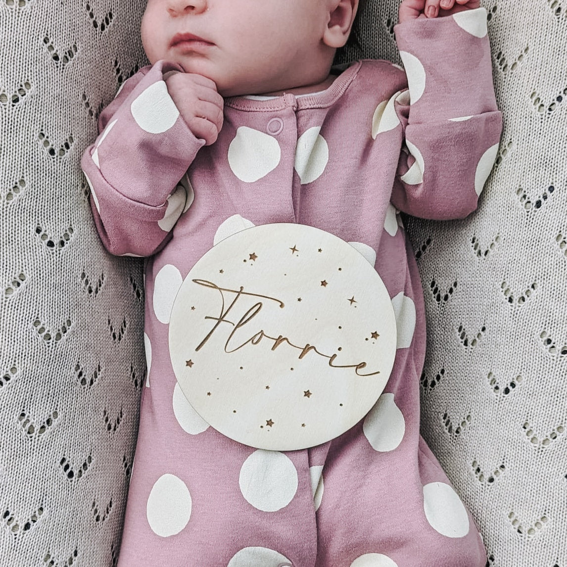 Baby name announcement plaque