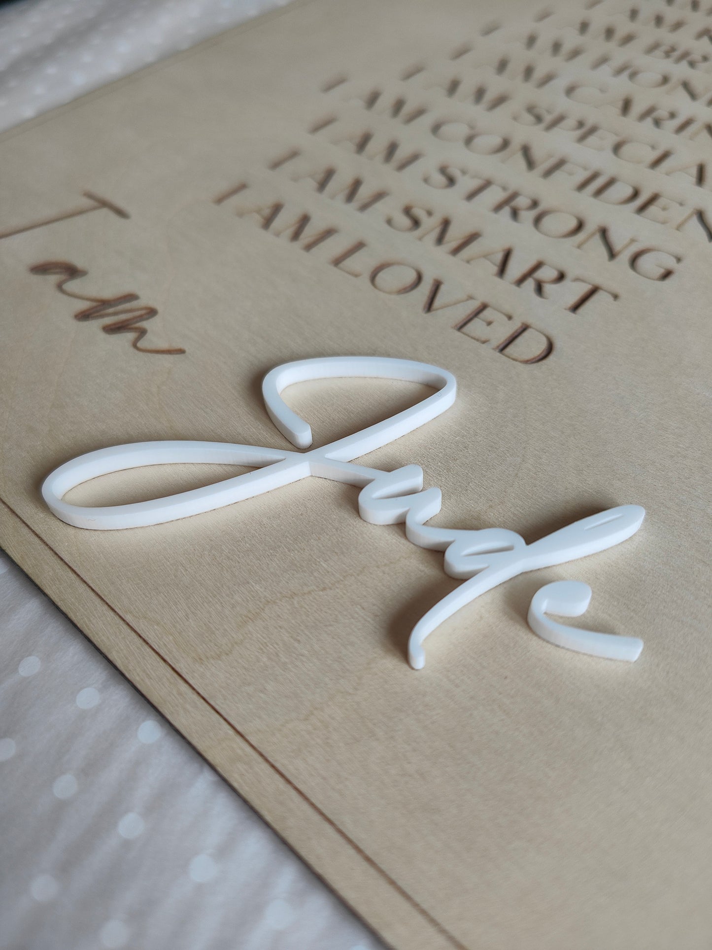 Personalised positive affirmation board