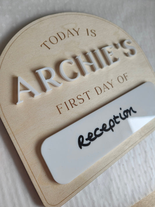 First and last day of school sign - double sided