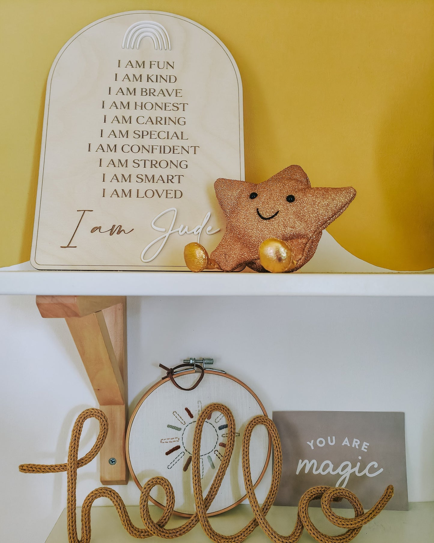 Personalised positive affirmation board