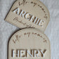 Baby name announcement plaque