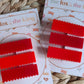 School colour acrylic scallop edge hair slides
