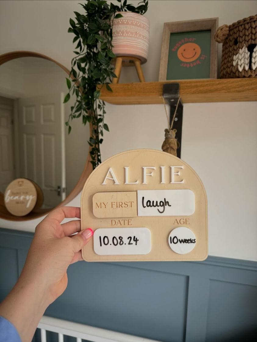 Personalised baby milestone board