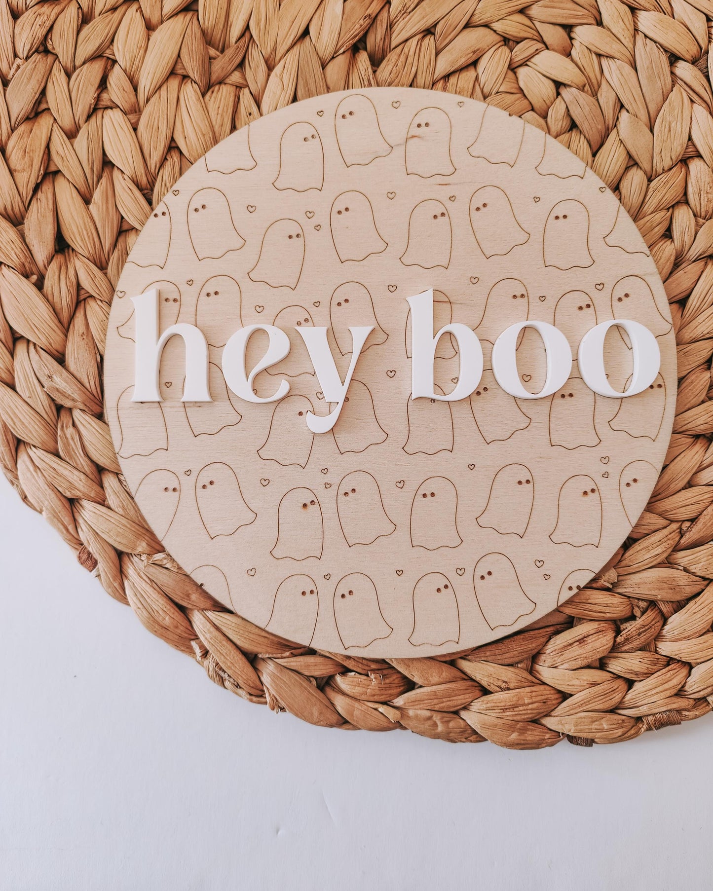 Hey Boo Halloween plaque