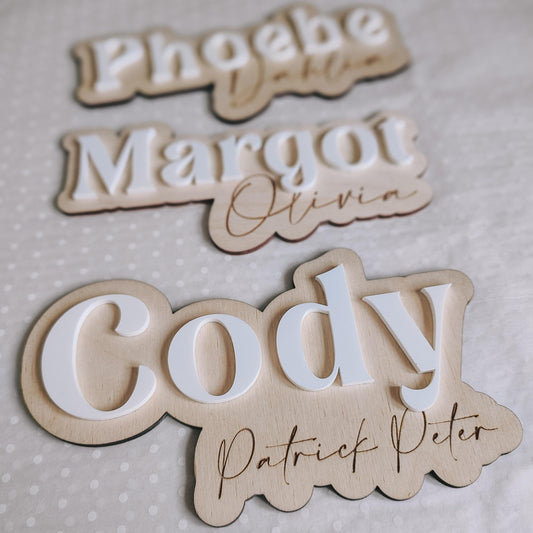 Baby name announcement plaque