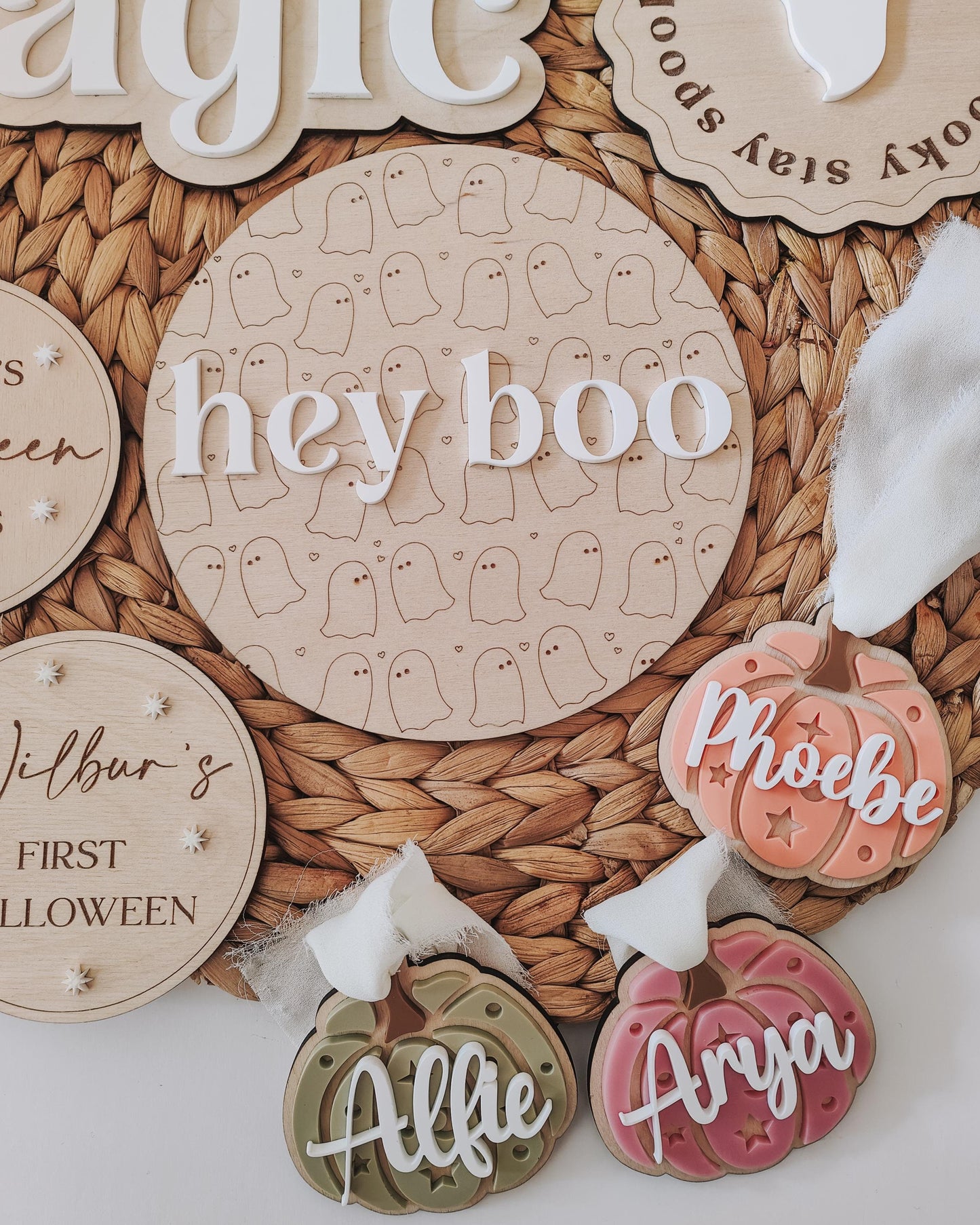 Hey Boo Halloween plaque