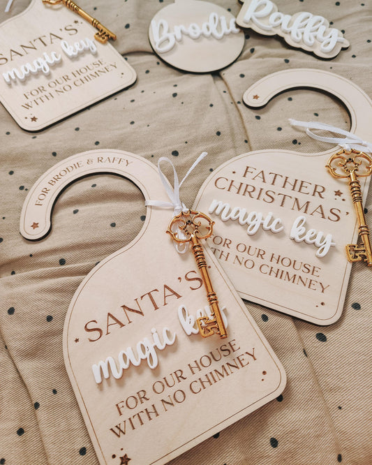 Personalised Santa's magic key door hanger
